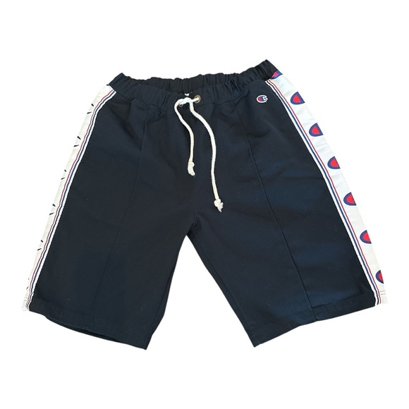 Champion Logo Tape Shorts Dark Navy - Red White Size XL – Athletic Fit - Picture 1 of 5